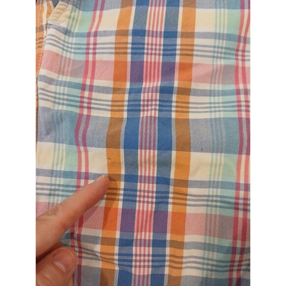 J. CREW MADRAS BERMUDA SHORTS CHINO SZ 14 X 6" BLUE PINK AQUA PLAID COTTON - Picture 8 of 14